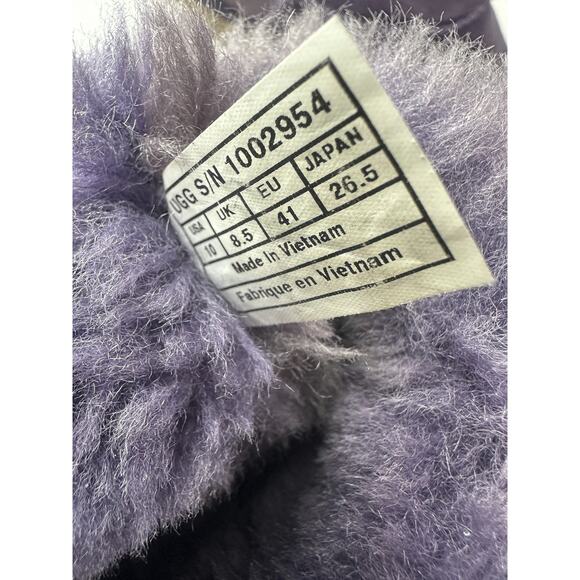 UGG Australia Bailey Bow Purple Suede Shearling Sheepskin Boots Size 10 *Flawed - Picture 9 of 13
